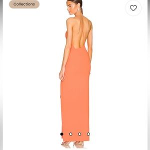 Orange maxi prom dress